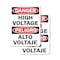 Signmission High Voltage Bilingual Danger Sign, Vinyl Decal, 7in W x 10in L, 2PK OS-2PACK-DS-D-710-L-19389 - alternate 1